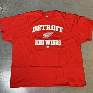 NHL Majestic Detroit Red Wings Adult 2XL T Shirt Crewneck Short Sleeve Red
